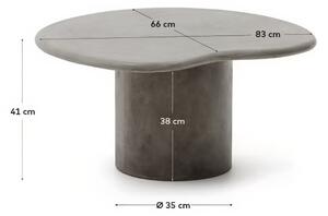 Šedý cementový zahradní stolek Kave Home Macarella 83 x 66 cm