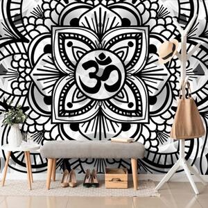 Tapeta Mandala zdraví v černobílém provedení - 300x200 cm