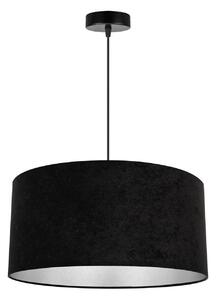 Závěsné svítidlo MEDIOLAN, 1x černé/chromové textilní stínítko
