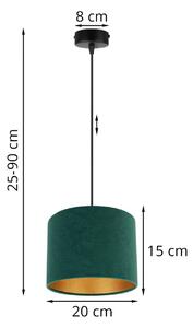 Závěsné svítidlo MEDIOLAN, 1x textilní stínítko (výběr z 10 barev), (výběr ze 3 barev konstrukce), G