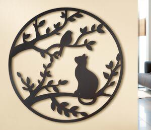 Gilde Kovová dekorace Kočka a ptáček