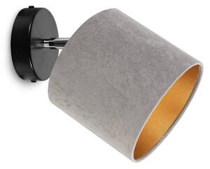 Stropní svítidlo MEDIOLAN, 1x šedé/zlaté textilní stínítko, (výběr ze 2 barev konstrukce - možnost polohování)