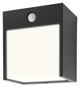 RABALUX Venkovní nástěnné LED osvětlení BALIMO s čidlem, 12W, 12x13cm, matné černé, IP44, čtverec 007478