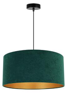 Závěsné svítidlo MEDIOLAN, 1x tmavě zelené/zlaté textilní stínítko, (fi 44cm)