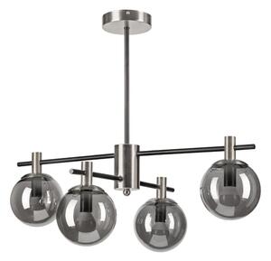 Lustr na tyči LILOU 4xE14/5W/230V matný chrom/kouřová