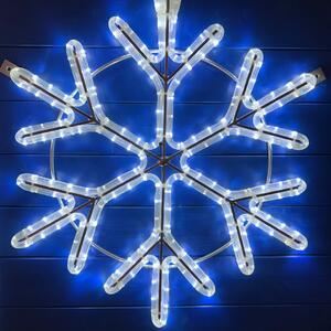 DECOLED LED světelná vločka, závěsná, 80cm, ledově bílá