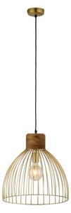 Leuchten Direkt 11489-60 ALAMI - Závěsný lustr s mozasným stínidlem a dřevěným prvkem, 1 x E27, Ø 40cm (Závěsné svítidlo v retro stylu)
