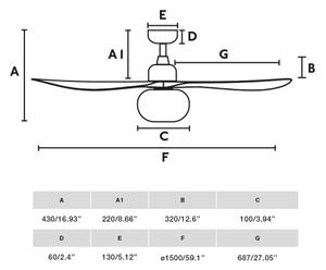FARO 34361WT-11L-Str. vent. OUTWOOD L 1xE27/15W hnědá/bílá pr. 150 cm WT IP44+DO