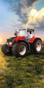Osuška Traktor červený 70/140cm