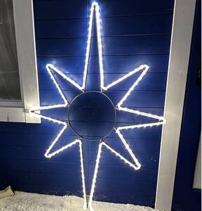 DECOLED LED světelná hvězda na vrchol stromu, 80 x 120 cm, teple bílá