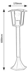 RABALUX Venkovní stojací osvětlení TAVERNA, 17x60cm, matné černé, IP44 007128