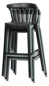 Černá Plastová barová židle Bliss 103 × 54 × 51 cm WOOOD