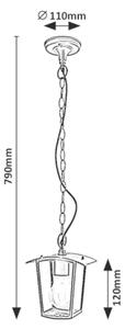 RABALUX Venkovní závěsné osvětlení TAVERNA, 17x12cm, matné černé, IP44 007130
