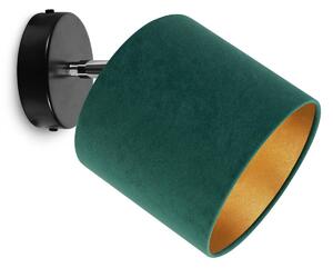 Bodové svítidlo Mediolan, 1x tmavě zelené/zlaté textilní stínítko, (výběr ze 2 barev konstrukce - možnost polohování)