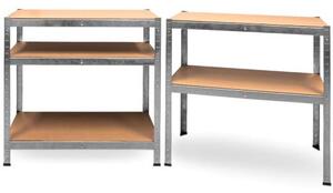 Deuba Regál 170x75x30 cm - stříbrný