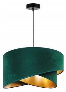 Závěsné svítidlo MEDIOLAN, 1x tmavě zelené/zlaté textilní stínítko