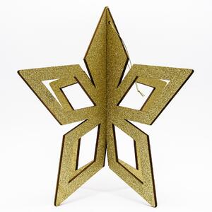 DECOLED Zlatá hvězda, 3D, 30 cm