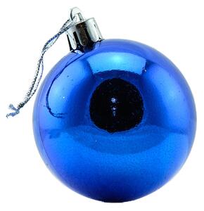 DECOLED Plastové koule, 6 cm, sada 24 ks, modré, 12 x lesklá, 12 x matná
