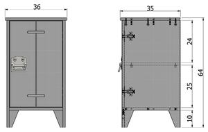 Dřevěný noční stolek Kluis 63,5 × 37 × 35 cm WOOOD