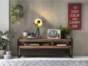 Industriální televizní stolek z akátu a kovu Rocco 160 cm