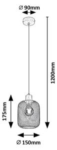 RABALUX Závěsné osvětlení na lanku GRENDEL, 1xE14, 40W, černohnědé 003131