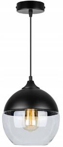 Závěsné svítidlo OSLO, 1x černé/transparentní skleněné stínítko