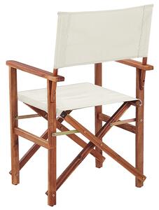 Sada 2 zahradních židlí a náhradních potahů tmavé akáciové dřevo/barevný vzor CINE