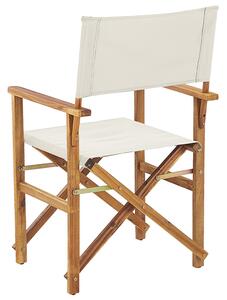 Sada 2 zahradních židlí a náhradních potahů světlé akáciové dřevo/vzor oliv CINE
