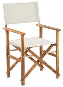 Sada 2 zahradních židlí a náhradních potahů světlé akáciové dřevo/skvrnitý vzor CINE