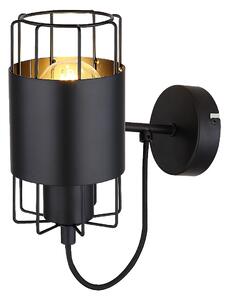 RABALUX Nástěnné industriální kovové osvětlení DIMITRI, 1xE27, 40W, kulaté, černé 003123