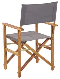 Sada 2 zahradních židlí a náhradních potahů světlé akáciové dřevo/motiv plameňáků CINE