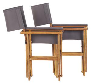 Sada 2 zahradních židlí a náhradních potahů světlé akáciové dřevo/vzor tukan CINE