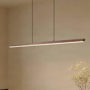 Lucande LED závěsné světlo Solvar, 117 cm, hnědá, stmívatelné, stmívatelný, Hnědá / rez, Obývací pokoj / jídelna, kov