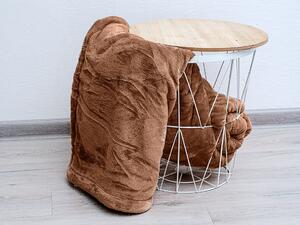 Luxusní tmavě hnědá beránková deka z mikroplyše, 150x200 cm
