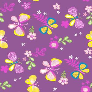 Dětský kusový koberec Motýlek 5291 fialový - 200x200 cm