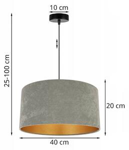 Závěsné svítidlo MEDIOLAN, 1x olivové/zlaté textilní stínítko, (fi 40cm)