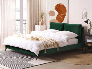 Sametová postel 160 x 200 cm zelená MELLE