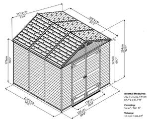 Palram Zahradní domek Skylight 8x8 m šedý 702625