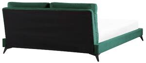 Sametová postel 180 x 200 cm zelená MELLE