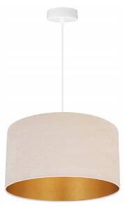 Závěsné svítidlo MEDIOLAN, 1x světle béžové/zlaté textilní stínítko, (výběr ze 2 barev konstrukce), (fi 35cm)
