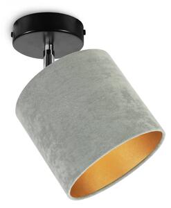 Stropní svítidlo MEDIOLAN, 1x olivové/zlaté textilní stínítko, (výběr ze 2 barev konstrukce - možnost polohování)