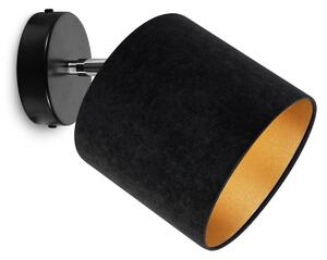 Stropní svítidlo MEDIOLAN, 1x černé/zlaté textilní stínítko, (výběr ze 2 barev konstrukce - možnost polohování), G