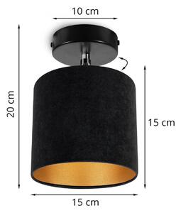 Stropní svítidlo MEDIOLAN, 1x černé/zlaté textilní stínítko, (výběr ze 2 barev konstrukce - možnost polohování), G