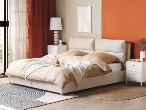 Sametová postel s úložným prostorem 180 x 200 cm béžová BATILLY