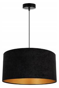 Závěsné svítidlo MEDIOLAN, 1x černé/zlaté textilní stínítko, (fi 40cm)