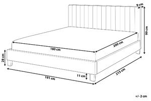Čalouněná postel 180 x 200 cm světle šedá POITIERS