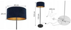 Stojací lampa Mediolan, 1x textilní stínítko (výběr z 10 barev), (výběr ze 3 barev konstrukce), g