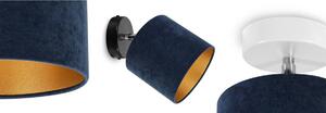 Stropní svítidlo MEDIOLAN, 1x modré/zlaté textilní stínítko, (výběr ze 2 barev konstrukce- možnost polohování)