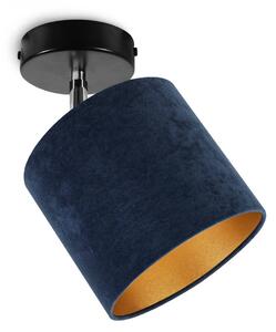 Stropní svítidlo MEDIOLAN, 1x modré/zlaté textilní stínítko, (výběr ze 2 barev konstrukce- možnost polohování)