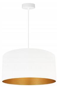 Závěsné svítidlo MEDIOLAN, 1x bílé/zlaté textilní stínítko, (výběr ze 2 barev konstrukce), (fi 40cm)